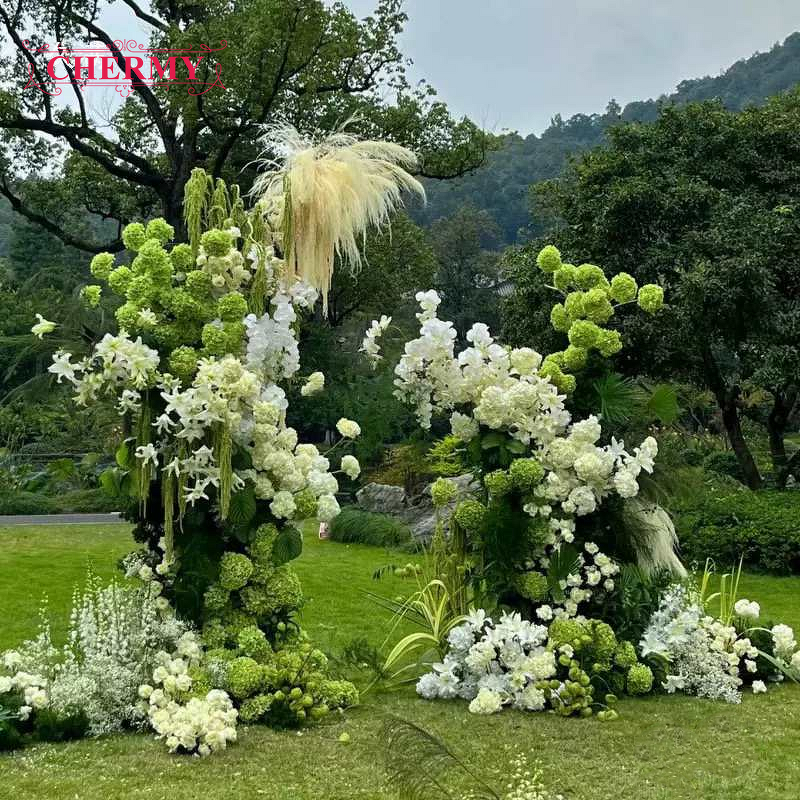 Artificial Green Flowers Manufacturer - TH1553 for Mori Wedding Decoration Green Flower Runners