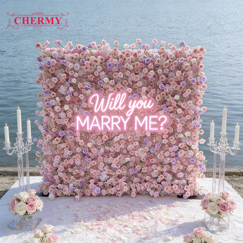 Artificial Flower Wall Backdrop Manufacturer - Wholesale Pink 8ft X 8ft Roll up Rose Wall Panel