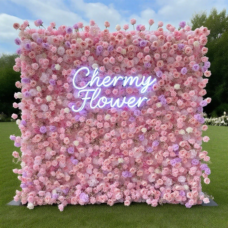 Artificial Flower Wall Backdrop Manufacturer - Wedding Ivory White 8ft X 8ft White Rose 5d Wall