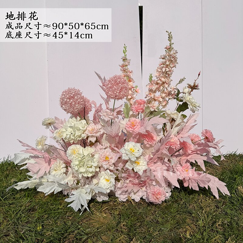Artificial Flower Row Manufacturer - CM-TW007 Custom Pink for Wedding Backdrop Arrangement