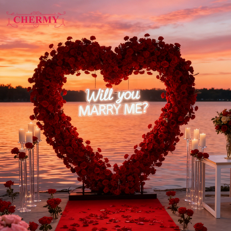 Artificial Flower Arch Manufacturer - 2026 New High Quality Heart Shaped Luxury Rose with Flowers