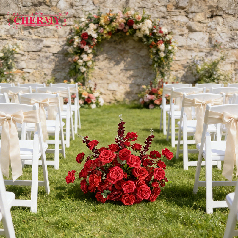 Artificial Flower Runner Manufacturer - 2026 New Red Rose for Wedding Decor Walkway Aisle