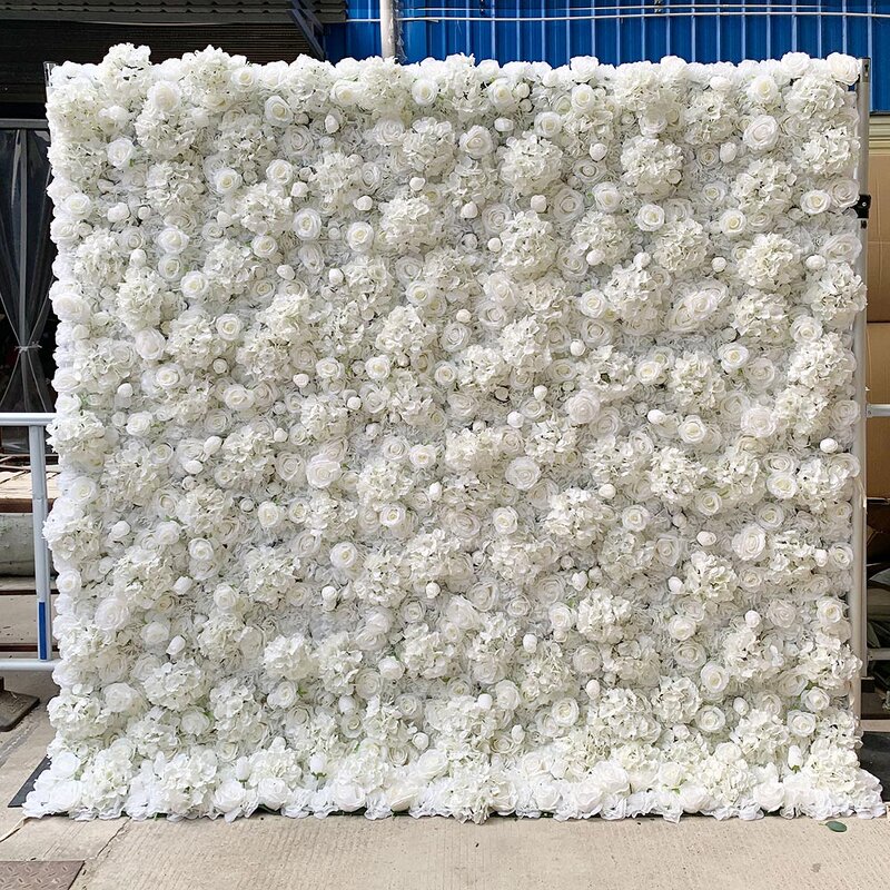 Artificial Flower Wall Manufacturer - 8*8ft Blue White Rose for Wedding Event Background
