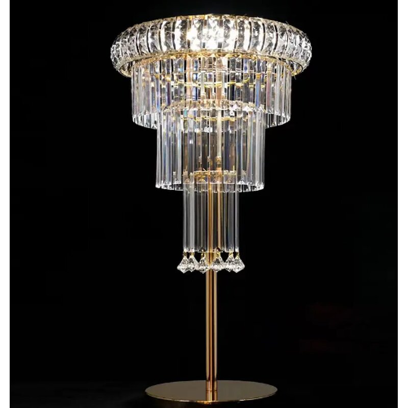 Acrylic Flower Stand Manufacturer - Hotel Home Table Gold Crystal With Light for Wedding Centerpiece