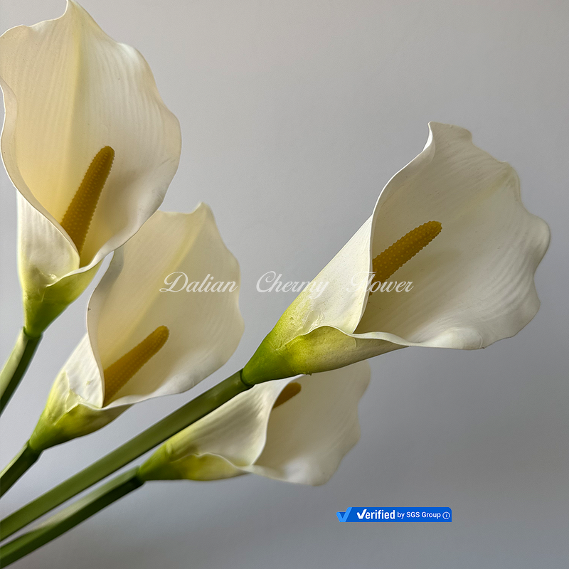 Artificial Calla Lily Manufacturer - Dalian Chermy DC079 Soft Latex White for Wedding Decoration