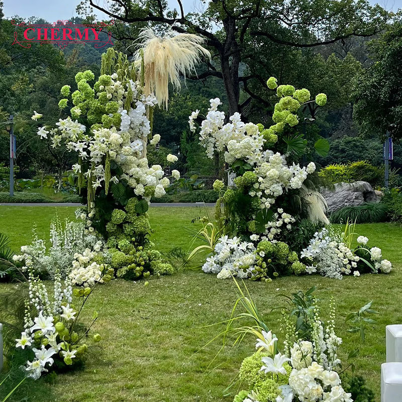 Artificial Green Flowers Manufacturer - TH1553 for Mori Wedding Decoration Green Flower Runners