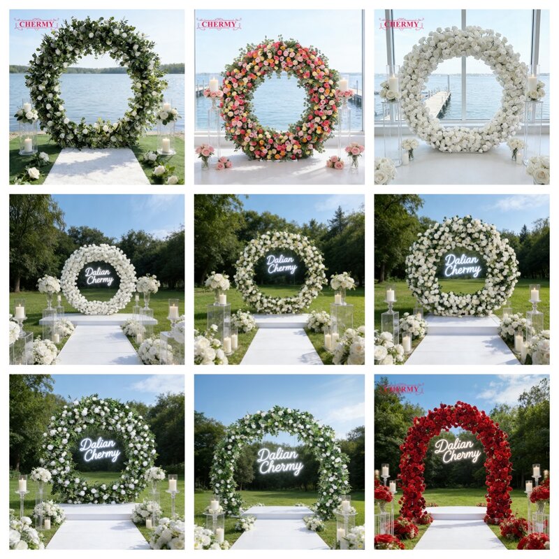 Artificial Flower Arch Manufacturer - 2026 New Customized White Rose Baby Breath Luxurious for Party
