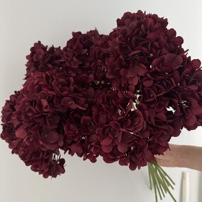 Artificial Silk Hydrangea Manufacturer - Handmade Red for Graduation Mother's Day Easter Christmas