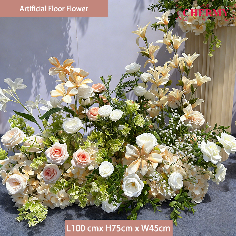 Artificial Flower Arrangement Manufacturer - 2026 New Champagne for Wedding Background Aisle