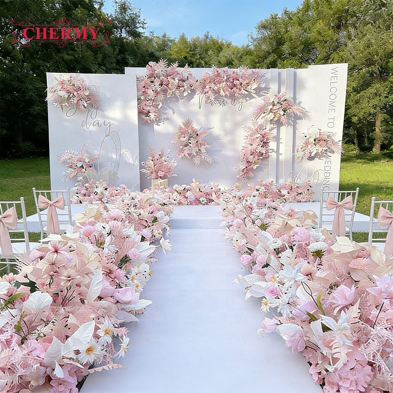Artificial Flowers Backdrop Manufacturer - Best Selling Colour Spring for Wedding Centerpieces Aisle