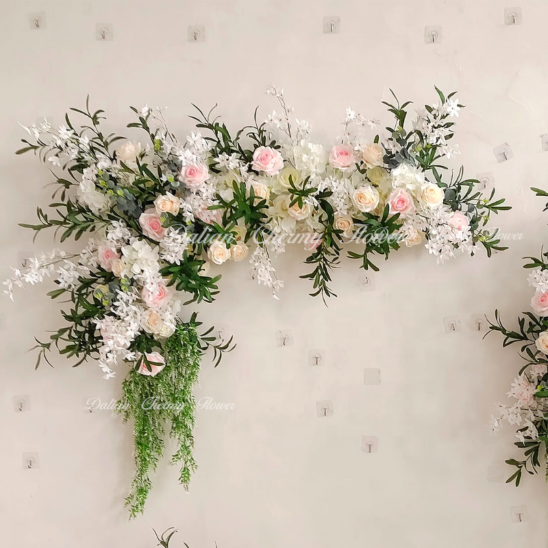 Artificial Flower Arch Manufacturer - OEM Hot Sale Hanging Flower Runner for Backdrop Decor