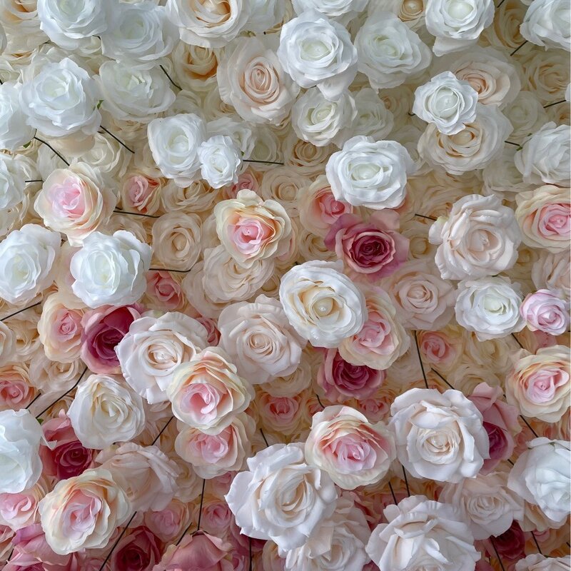 Artificial Flower Wall Backdrop Manufacturer - Custom High-End Pink Gradient for Wedding Party