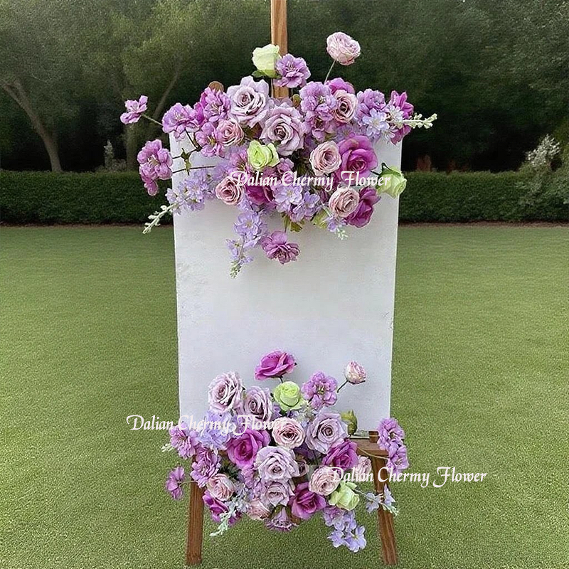 Artificial Silk Flower Arrangement Manufacturer - Dalian Chermy Purple Table Flower And Flower Row