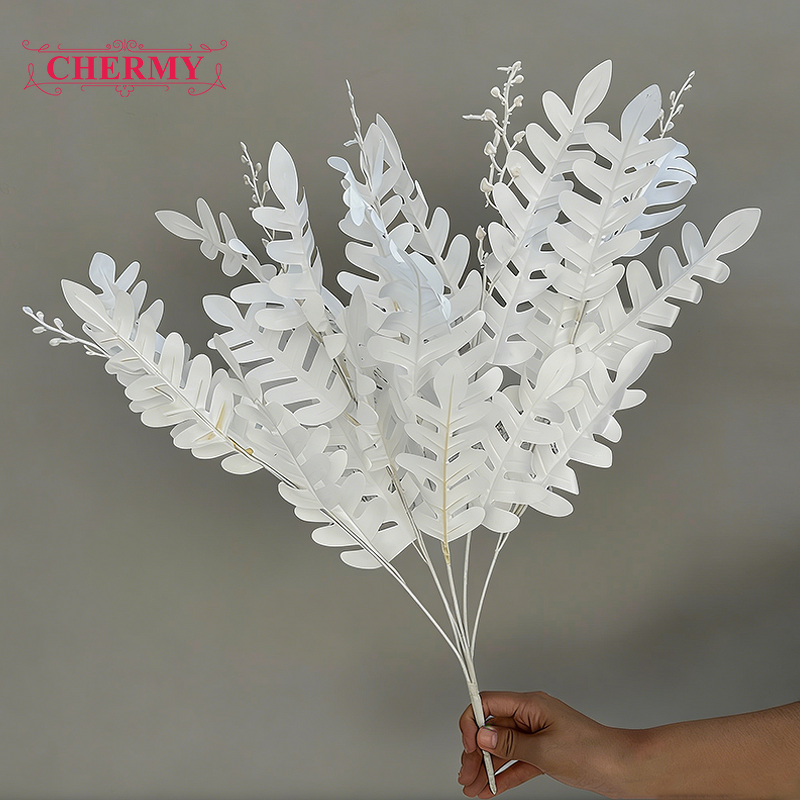 Artificial Locust Leaves Manufacturer - TH1540 Factory Price 5-Stem Bundle Green Plant Decor