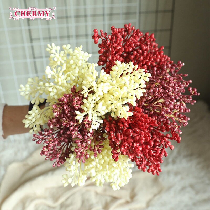 Artificial Berry Stem Manufacturer - Wholesale Cheap Red Berries for Christmas Decoration