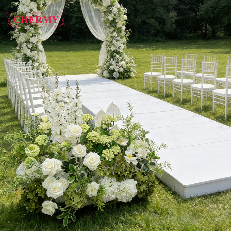 Artificial Aisle Flowers Manufacturer - 2026 New Silk Durable Hot Pink for Wedding Floor Row