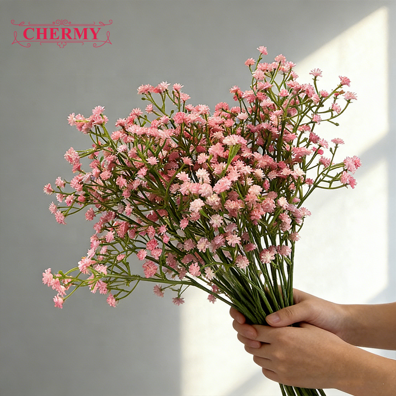 Artificial Gypsophila Manufacturer - Dalian Chermy TH2062 Real Touch Soft Plastic for Wedding Home Party