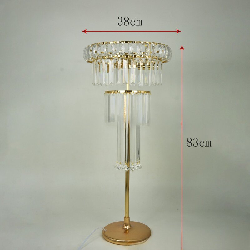 Acrylic Flower Stand Manufacturer - Hotel Home Table Gold Crystal With Light for Wedding Centerpiece