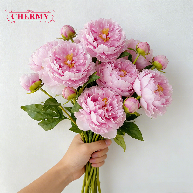 Artificial Peony Manufacturer - Dalian Chermy TH798 Realistic for Wedding Events Centerpieces