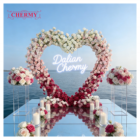 Artificial Flower Arch Manufacturer - 2026 New Love Heart with Flowers for Party Proposal Wedding