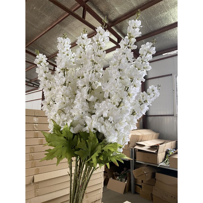 Artificial Delphinium Manufacturer - Handmade Factory Direct Long Steam Silk Purple