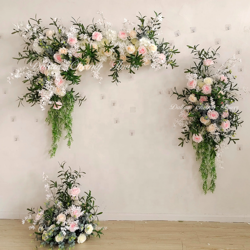 Artificial Flower Arch Manufacturer - OEM Hot Sale Hanging Flower Runner for Backdrop Decor