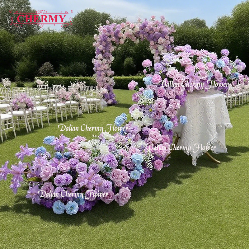 Artificial Flower Runner Manufacturer - Dalian Chermy 200cm Silk Pink for Wedding Party