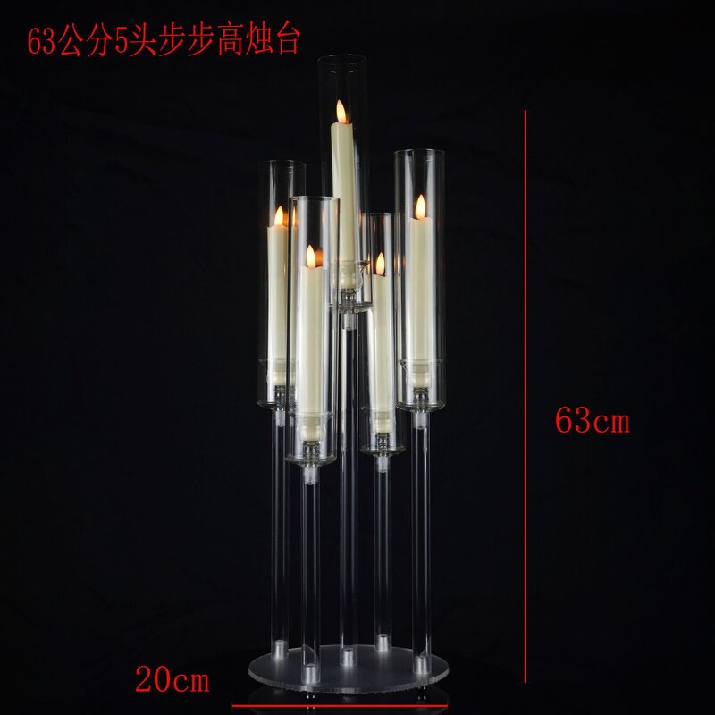 Acrylic Candelabra Manufacturer - Morden 5 6 Arms Candle Holder for Wedding Table Centerpiece