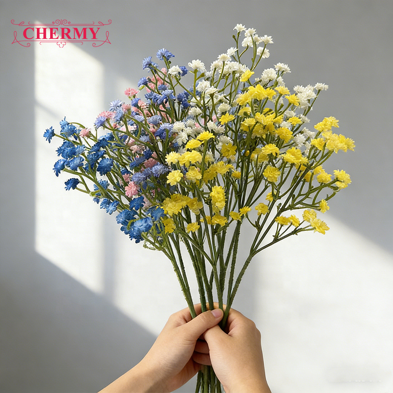 Artificial Gypsophila Manufacturer - Dalian Chermy TH2062 Real Touch Soft Plastic for Wedding Home Party