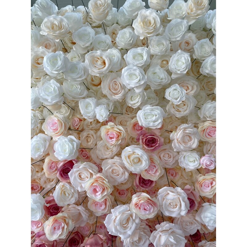 Artificial Flower Wall Backdrop Manufacturer - Custom High-End Pink Gradient for Wedding Party