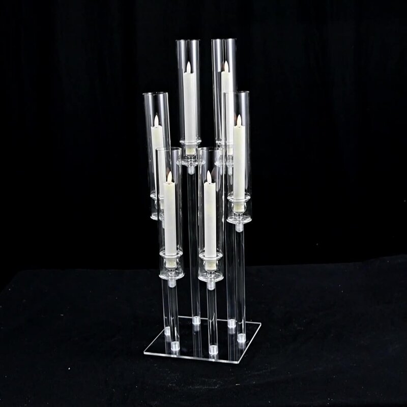 Acrylic Candle Holder Manufacturer - Clear Candelabra for Table Centerpiece Wedding Valentine's Party