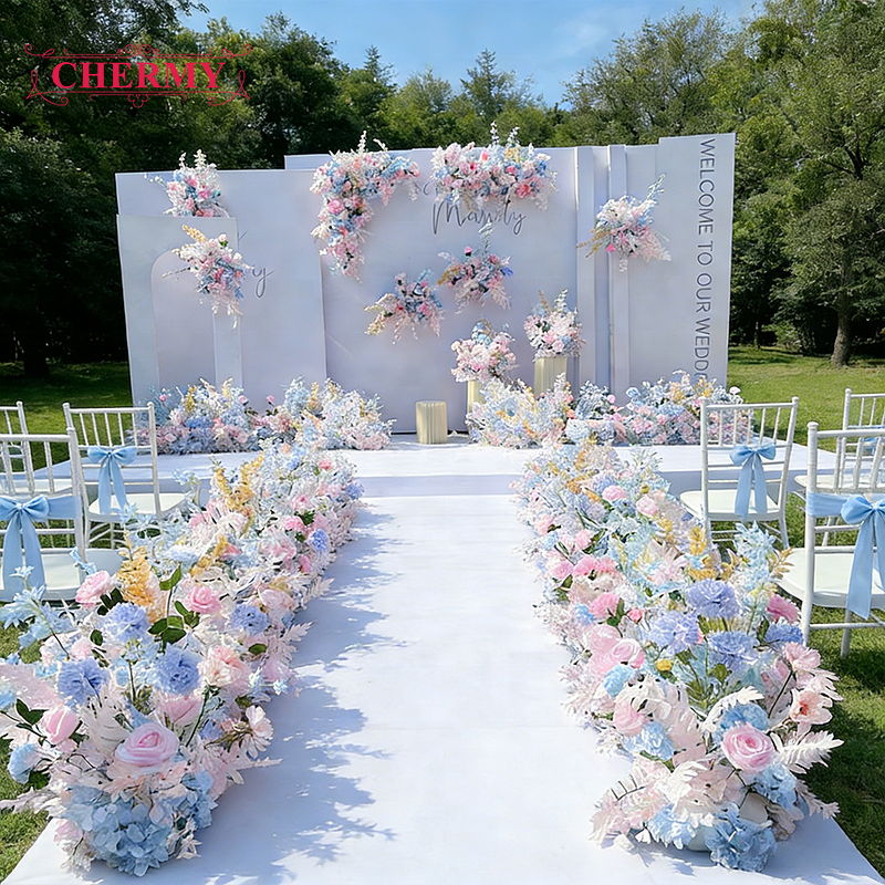 Artificial Floral Arrangement Manufacturer - Dalian Chermy Wholesale Luxury Blush & Purple for Outdoor Wedding