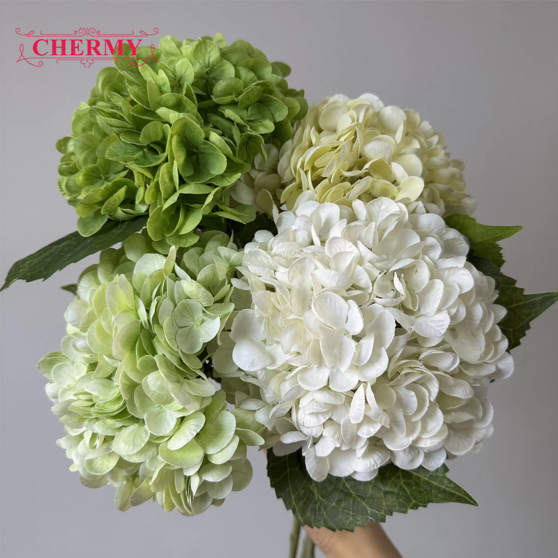 Artificial Hydrangea Manufacturer - Real Touch Dark Green for Home Decor