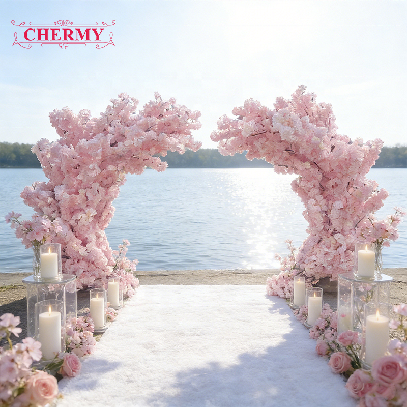 Artificial Cherry Blossom Tree Arch Manufacturer - High Quality White Pink Custom for Wedding Backdrop
