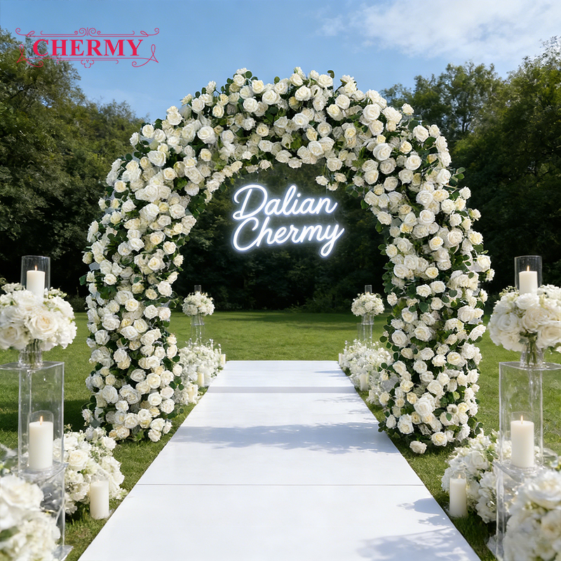 Artificial Flower Arch Manufacturer - with Stand Colorful Silk Rose Romantic Wilderly Bride Gender Reveal