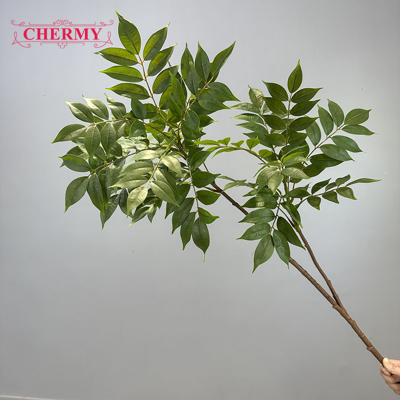 Artificial Nandina Branch Manufacturer - TH2056 Real Touch Leaves for Wedding Party Home Table