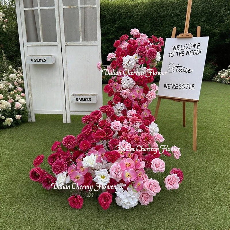 Artificial Silk Flower Arrangement Manufacturer - Dalian Chermy Purple Table Flower And Flower Row