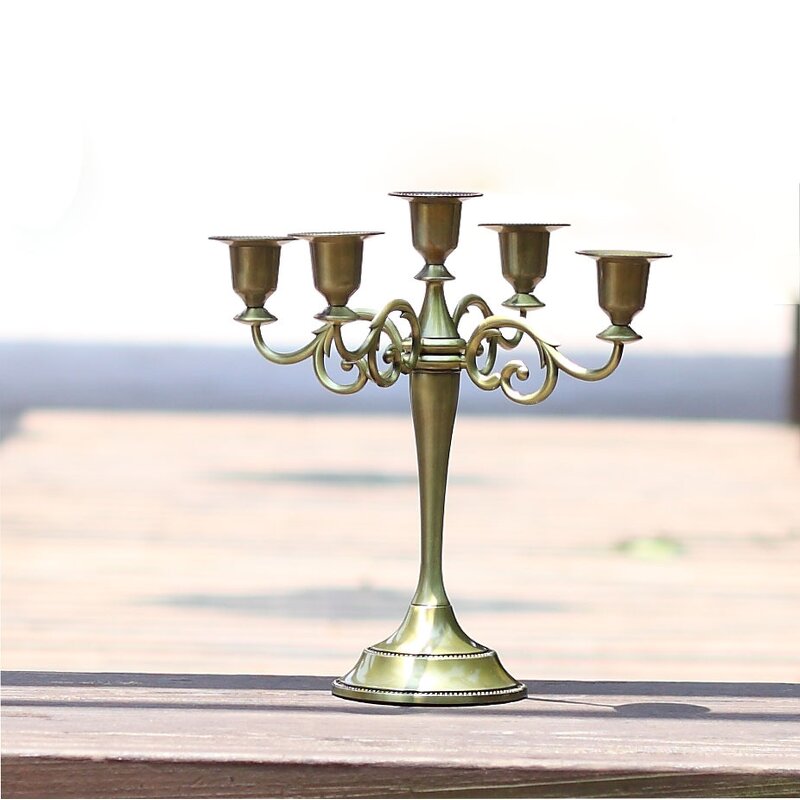 Metal Candelabra Manufacturer - 5 Arm for Weddings Table Centerpieces Taper Luxury Candles Holder