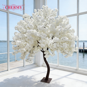 Artificial Cherry Blossom Tree Manufacturer - OEM 2.1m Custom Modern Large Bushy White