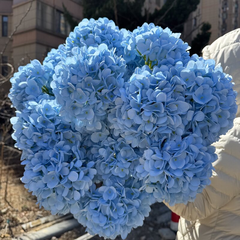 Artificial Hydrangea Manufacturer - Dalian Chermy Silk Realistic Blue for Wedding Decoration
