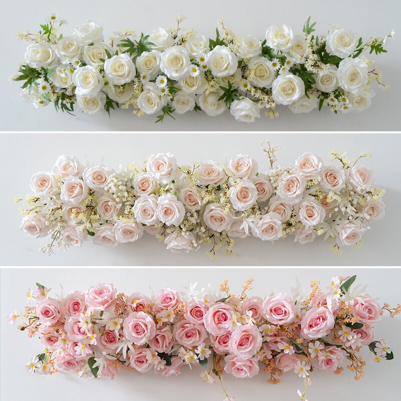 Artificial Silk Flower Runner Manufacturer - Hot Sale Wedding Table Rose Centerpiece Aisle