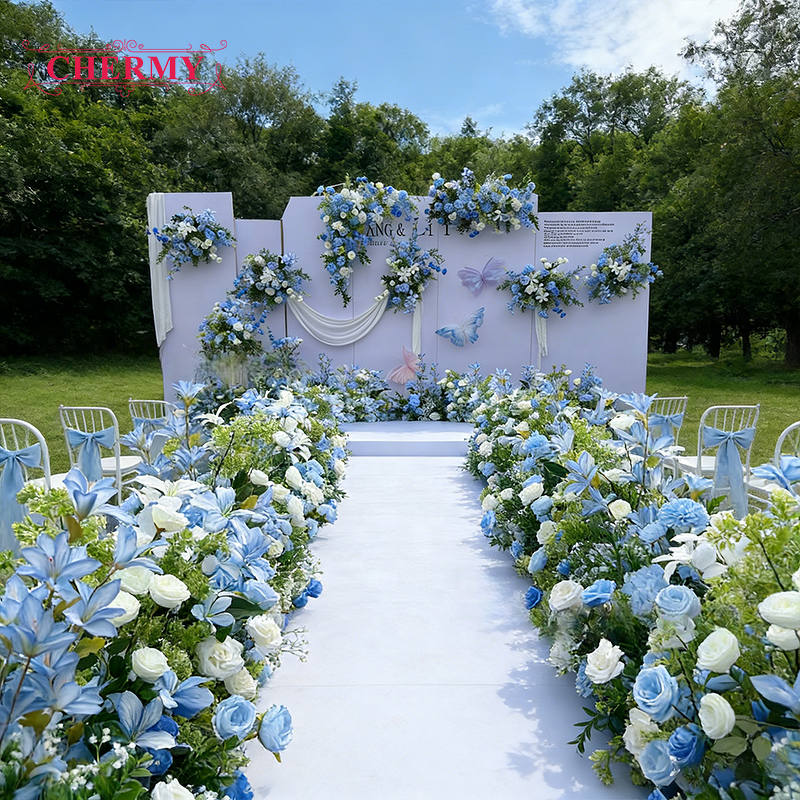 Artificial Floral Arrangement Manufacturer - Dalian Chermy Wholesale Luxury Blush & Purple for Outdoor Wedding