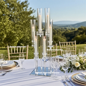 Acrylic Candle Holder Manufacturer - Clear Candelabra for Table Centerpiece Wedding Valentine's Party