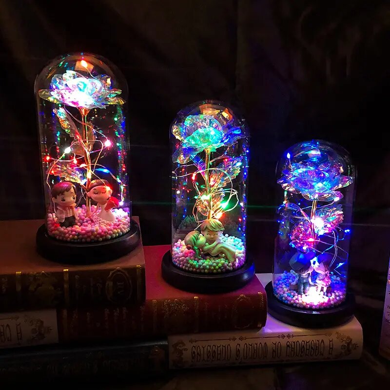 Galaxy Rose Manufacturer - Bella Y Bestia in Glass Dome for Valentine's Day Mother's Day Gift