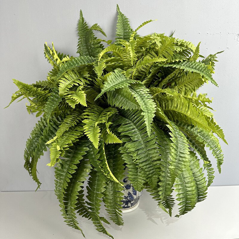 Artificial Boston Fern Manufacturer - TH1531 Wholesale 37-Leaf Wall Mounted Fern Fronds