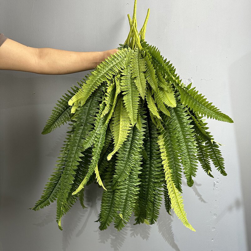 Artificial Boston Fern Manufacturer - TH1531 Wholesale 37-Leaf Wall Mounted Fern Fronds