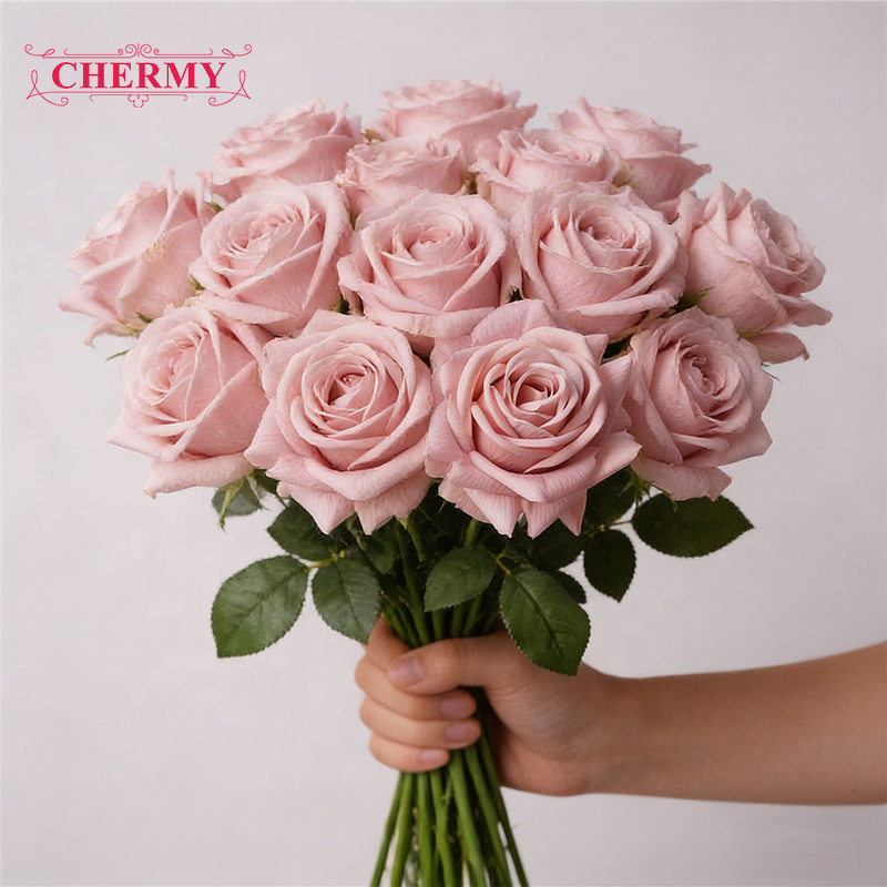 Artificial Rose Manufacturer - CM-TH1233 New Pink Latex Realistic Real Touch for Wedding