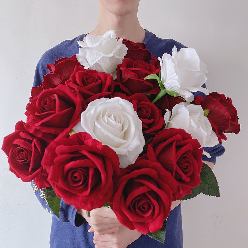 Artificial Velvet Red Roses Manufacturer - DropShipping Factory Wholesale Single
