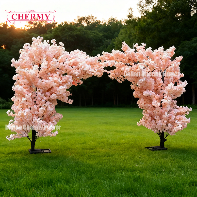 Artificial Flower Arch Manufacturer - Event Wedding White Cherry Blossom for Backdrop Decoration