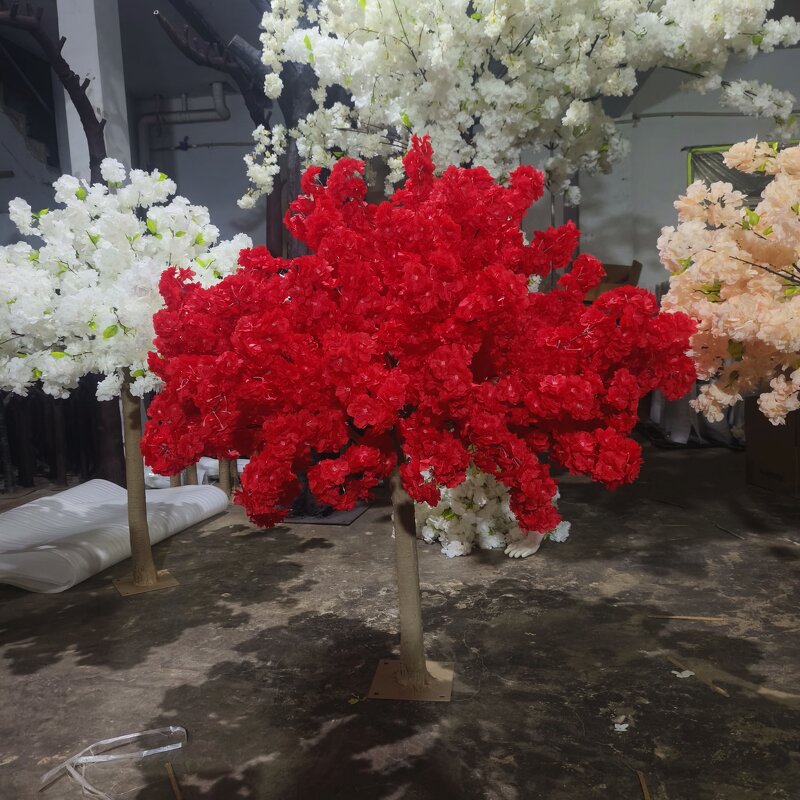 Artificial Cherry Blossom Tree Manufacturer - 4feet Small Peach Color for Indoor Wedding Centerpieces